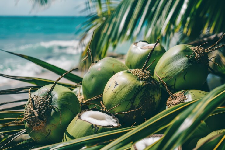 Free Photo cinematic coconut on the beach
