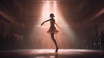 Free photo cinematic dancing ballet dancer on stage