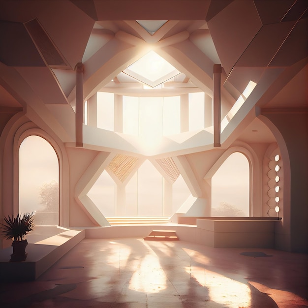 Cinematic detailed interior mechanical creative scifi backgroundgenerative ai