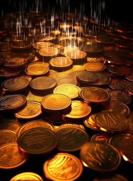 Free Photo cinematic gold coins