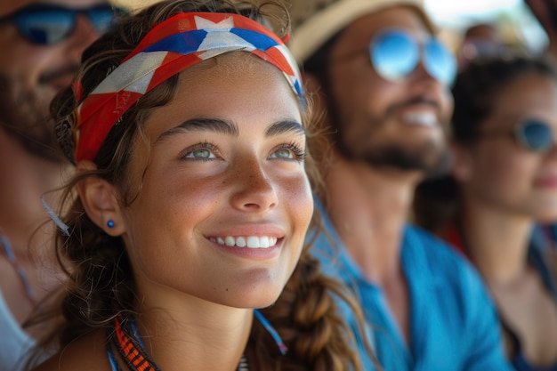 Foto gratuita film di persone felici che festeggiano la festa dell'indipendenza americana