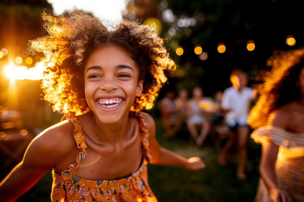 Foto gratuita film di persone felici che festeggiano la festa dell'indipendenza americana