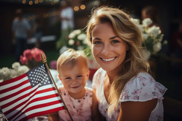 Cinematic of happy people celebrating the american independence day holiday