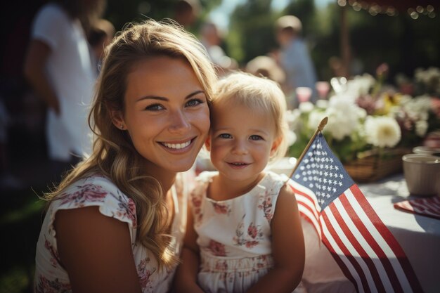 Cinematic of happy people celebrating the american independence day holiday