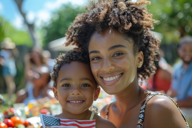 Cinematic of happy people celebrating the american independence day holiday