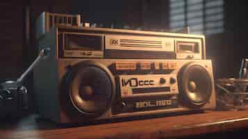 Free photo cinematic old radio cassette player