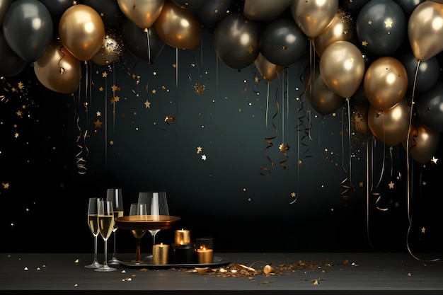 Free photo cinematic party celebration of balloons background