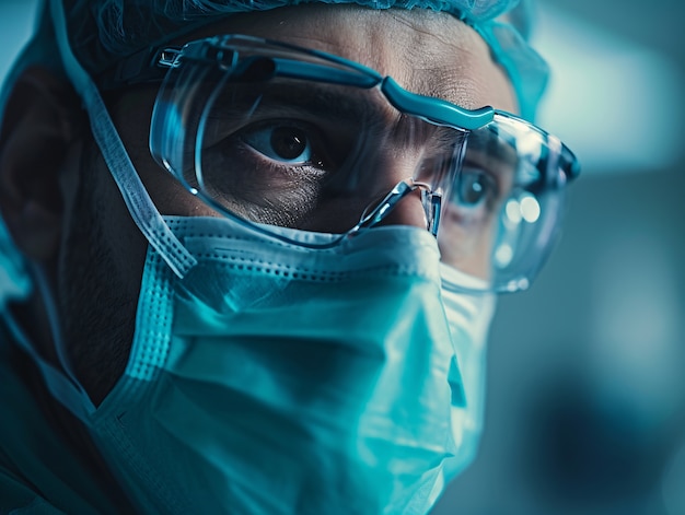 Free photo cinematic portrait of man working in the healthcare system having a care job