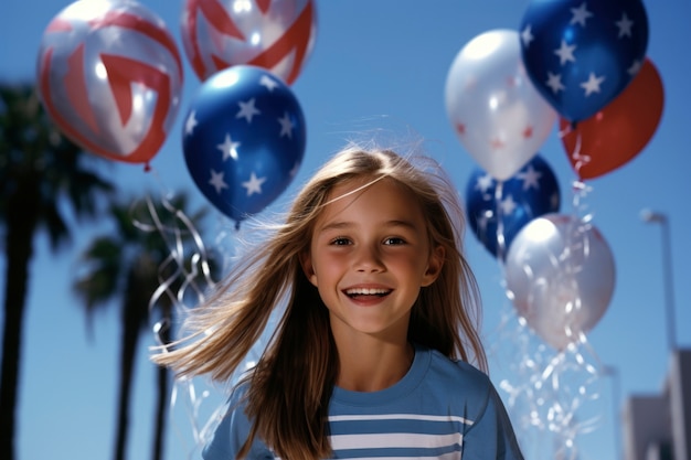 Free photo cinematic portrait of people celebrating usa independence day national holiday