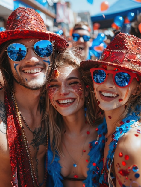 Foto gratuita cinematic portrait of people celebrating usa independence day national holiday