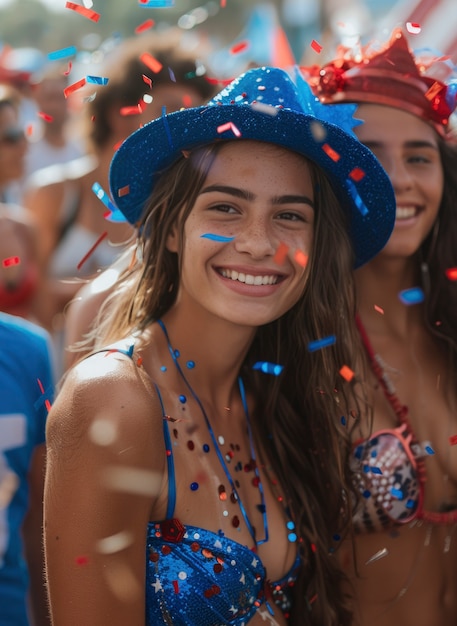 Free photo cinematic portrait of people celebrating usa independence day national holiday