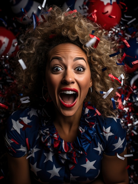 Cinematic portrait of people celebrating usa independence day national holiday