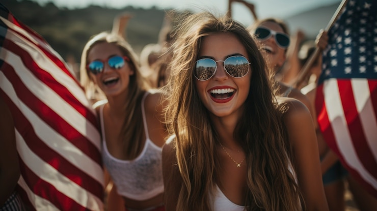Free Photo cinematic portrait of people celebrating usa independence day national holiday