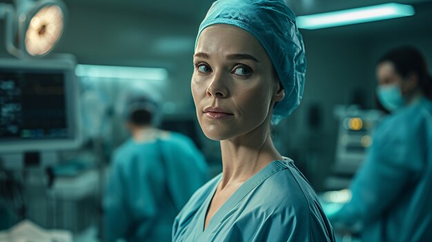 Cinematic portrait of woman working in the healthcare system having a care job