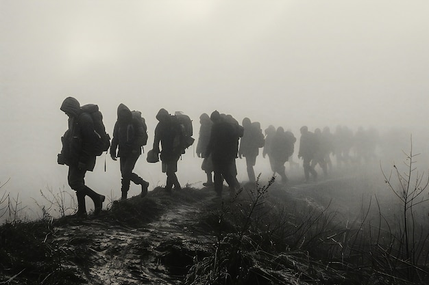 Foto gratuita rendering cinematografico che mostra la grande migrazione