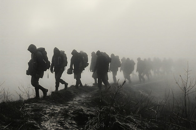 Free photo cinematic rendering showing the great migration