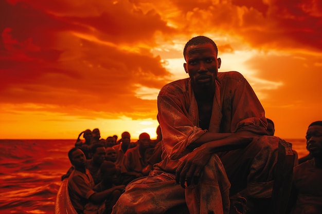 Free photo cinematic rendering showing the great migration