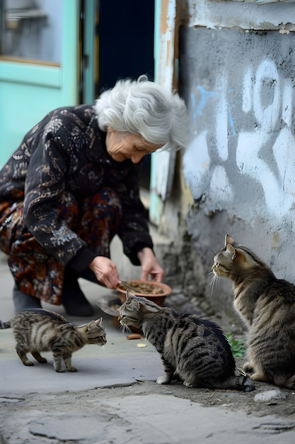 Cinematic scene depicting support and kindness amongst communities of people