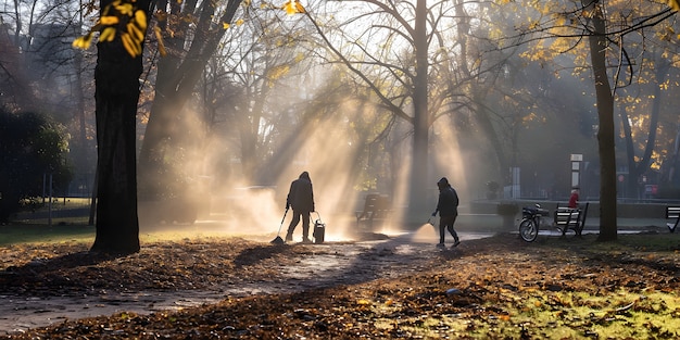 Cinematic scene depicting support and kindness amongst communities of people