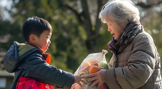 Free photo cinematic scene depicting support and kindness amongst communities of people