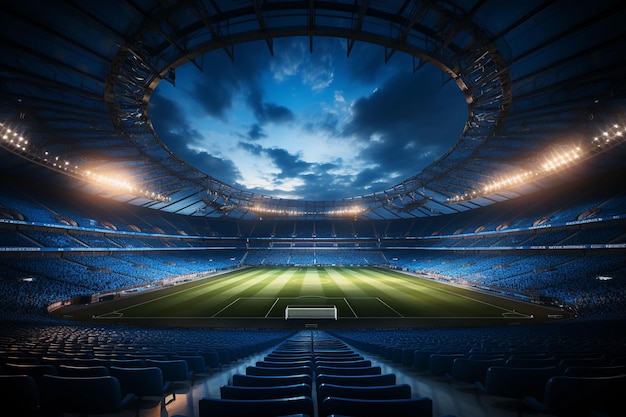 Foto gratuita sfondo cinematografico stadio di calcio sportivo