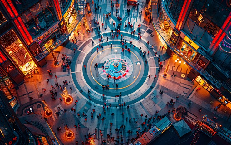 Free Photo cinematic style mall