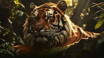 Free photo cinematic tiger background