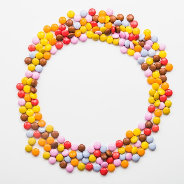 Circle from colorful pellets