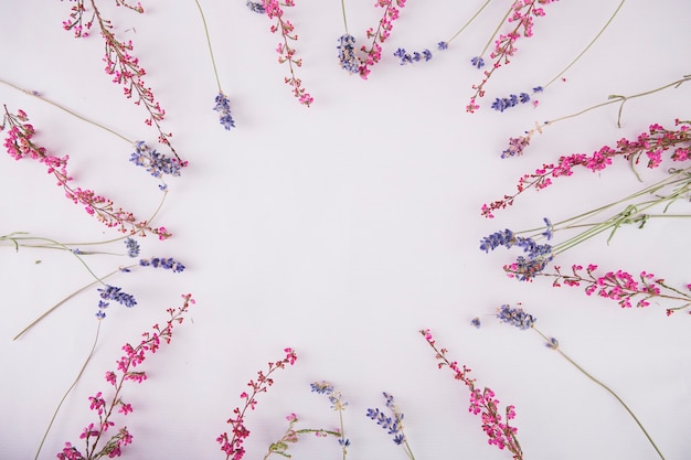 Circle from twigs with flowers