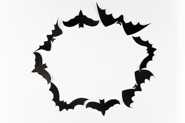 Circle made of black bats