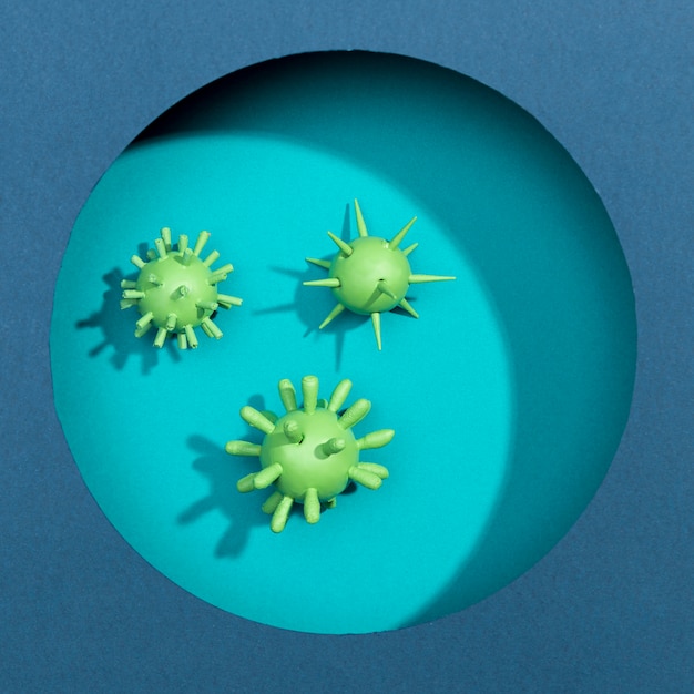 Circle shape with virus bacteria