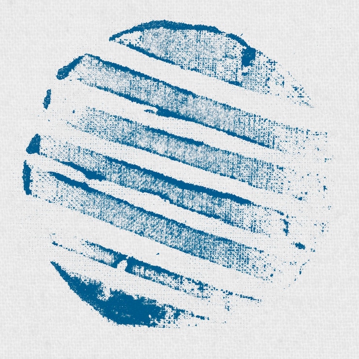 Free Photo circle stamped on white fabric