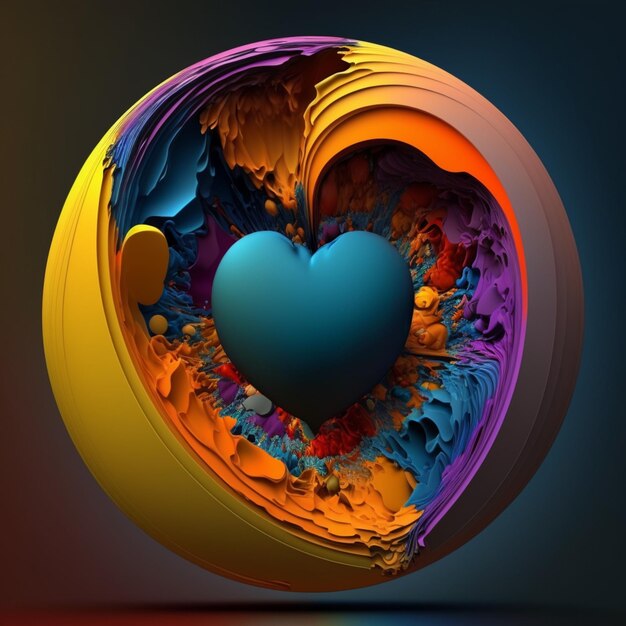 Circle with love abstract background splash paint design illustration