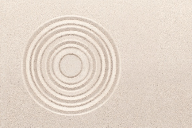 Circle zen sand background in mindfulness concept