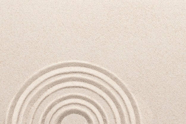 Circle zen sand background in mindfulness concept