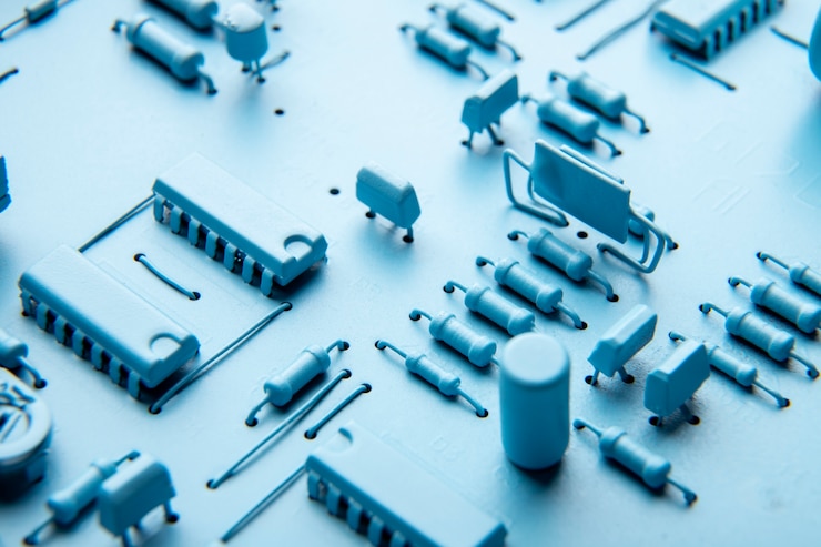Free Photo circuit board close-up with different components