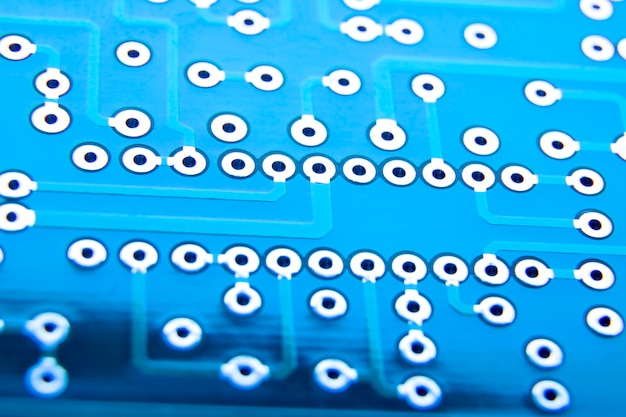 Free photo circuit board close-up with different connections