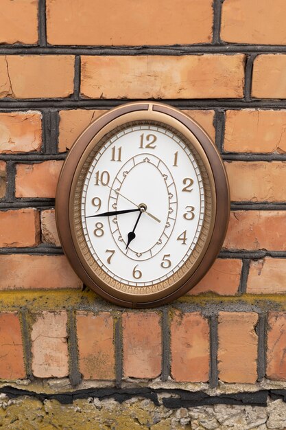 Circular clock outdoors still life