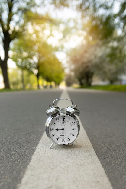 Free photo circular clock outdoors still life