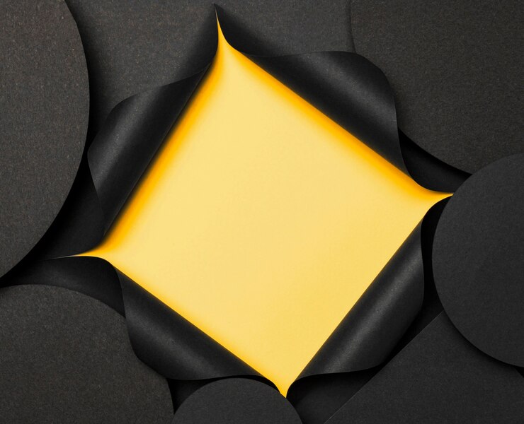 Free Photo circular copy space background and yellow cutout