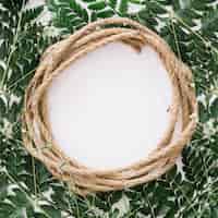 Free photo circular floral composition with rope
