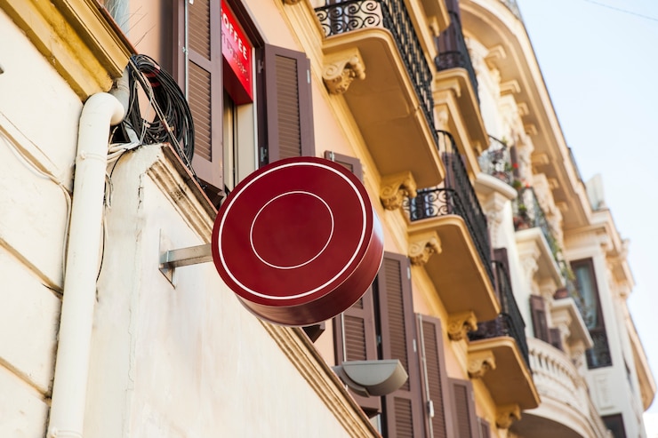 Free Photo circular red sign