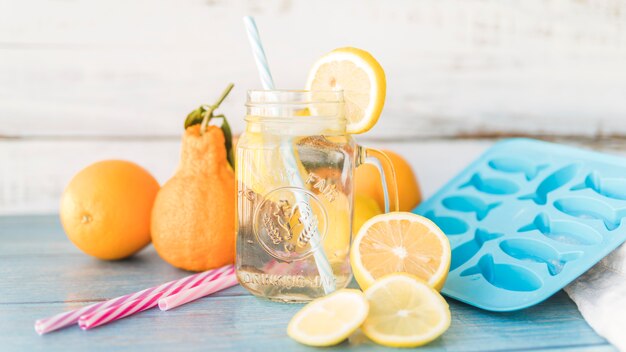 Citrus and items for prepare refreshing drinks