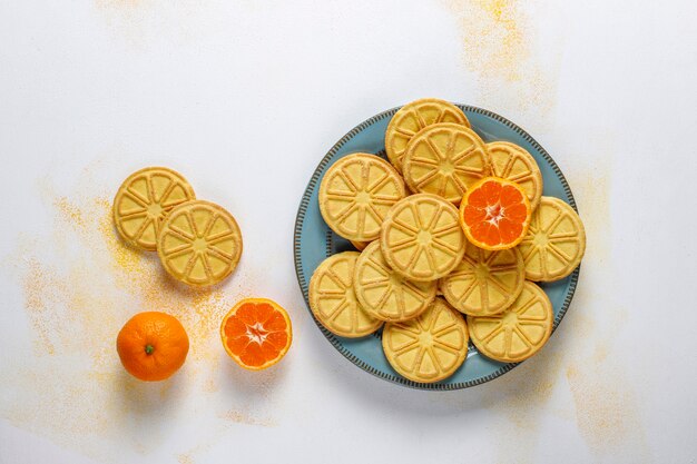 Citrus slice shaped delicious cookies.