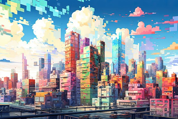 City architecture and landscape digital art