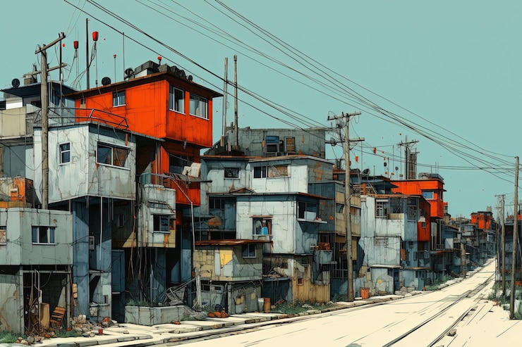 Free Photo city architecture and landscape digital art