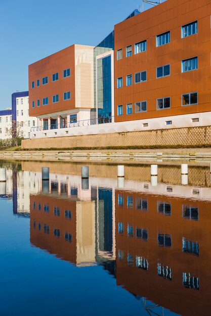 City building with reflection