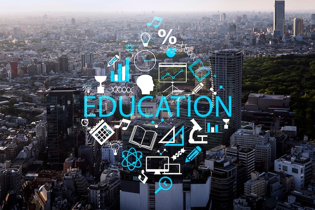 City committed to education collage concept