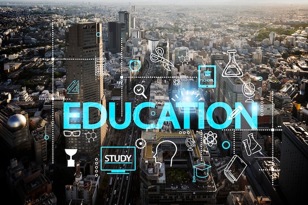 City committed to education collage concept