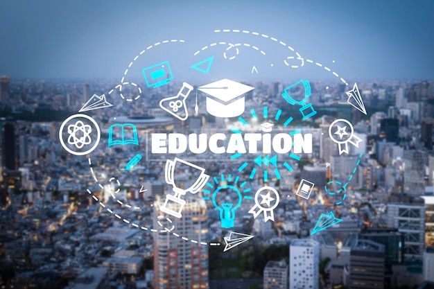 City committed to education collage concept